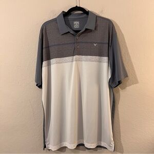 Callaway Opti-Dri Polo XL • 100% Polyester Golf Shirt • Blue/White Logo